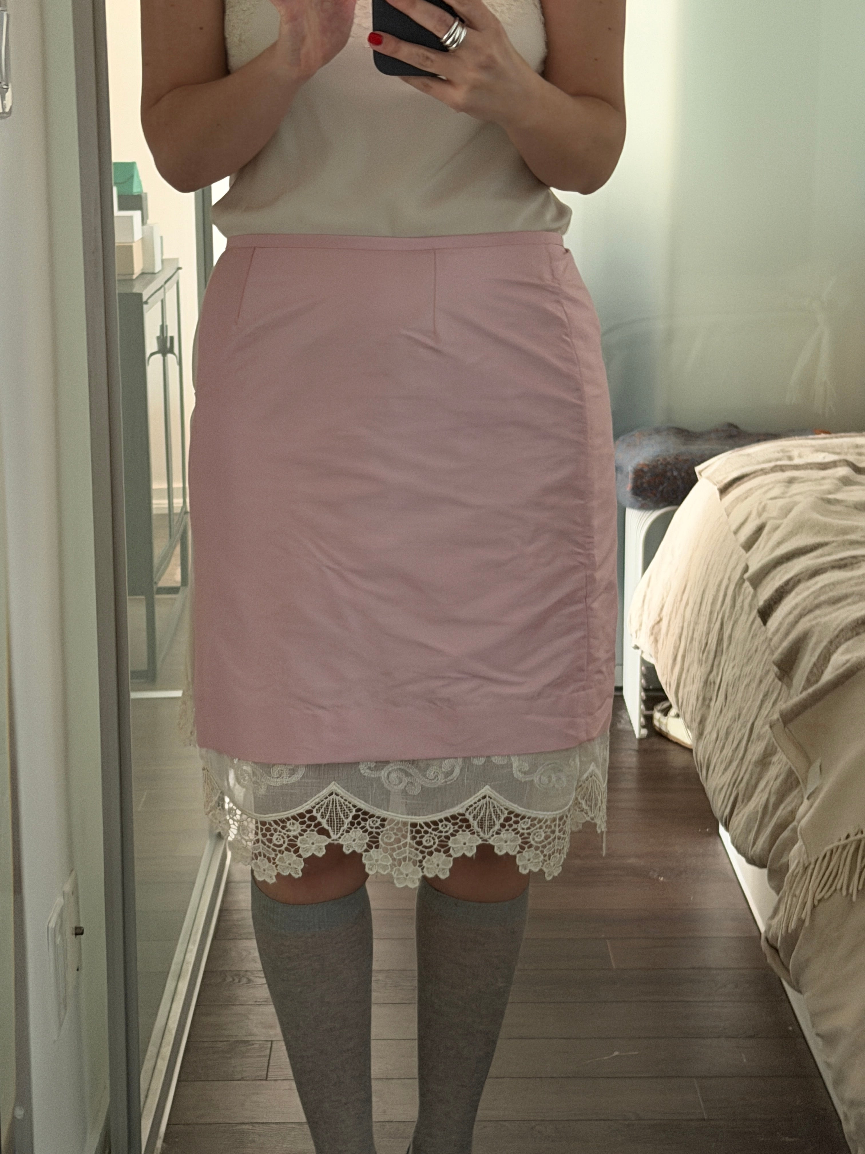 Silk and Lace Apron Skirt